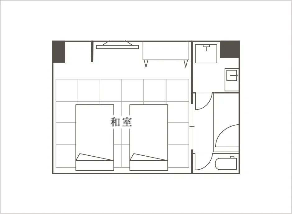 [通常/ベッド] 和室 間取り図